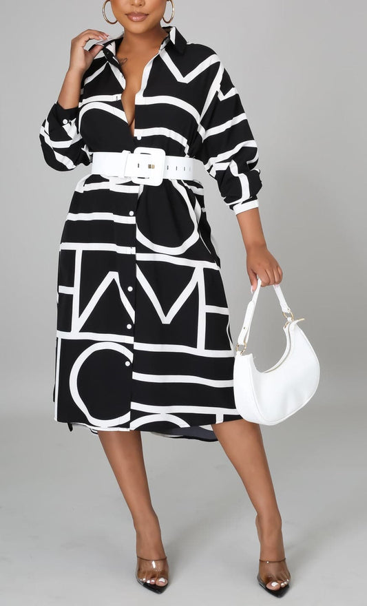 Midi Shirt Dress - SASHAY COUTURE BOUTIQUE Dresses