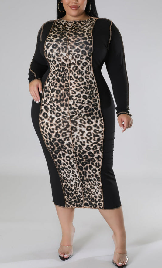 Split Designed Midi (Curvy) - SASHAY COUTURE BOUTIQUE Dresses