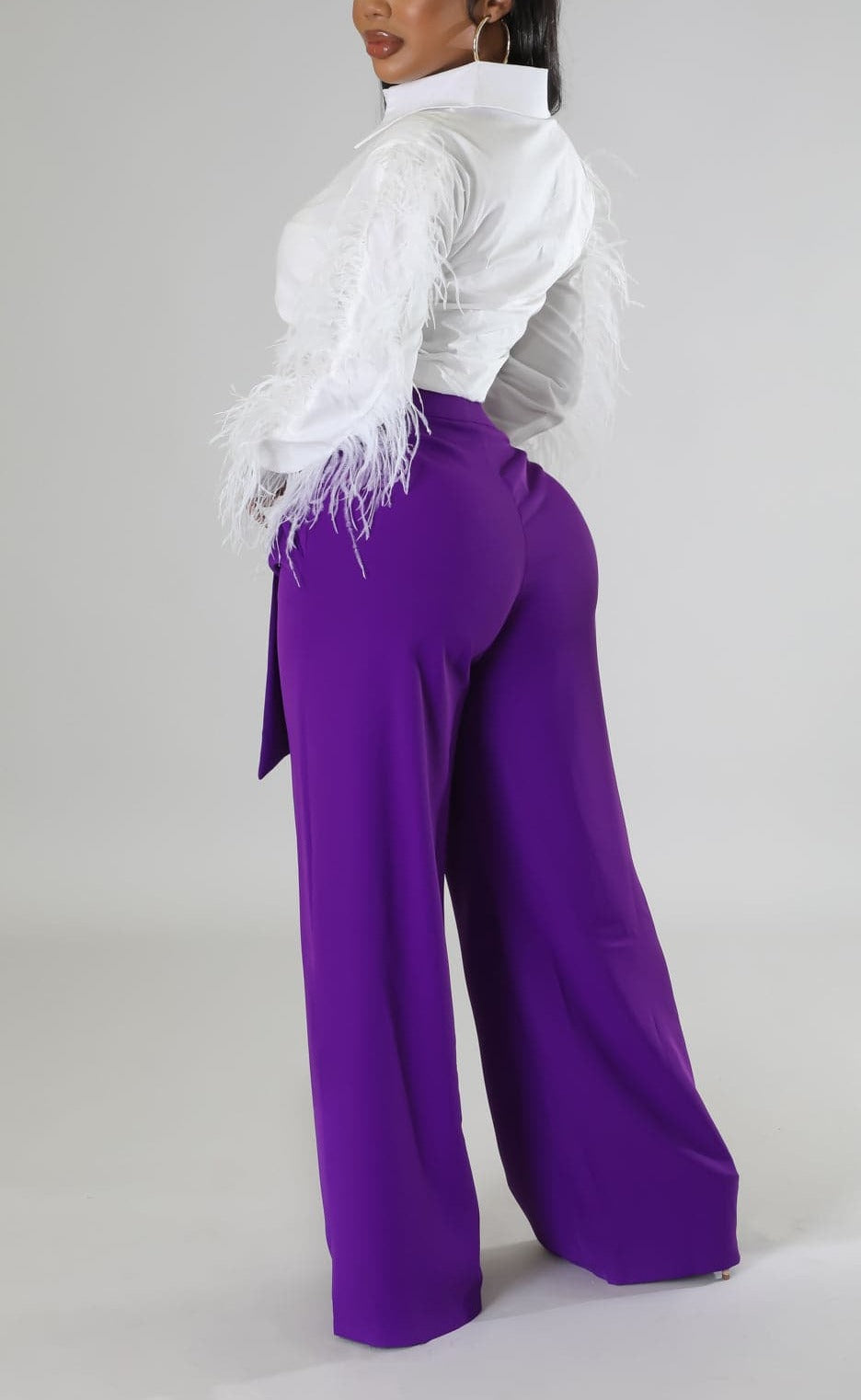 Classy Pants with Embellished Buckle - SASHAY COUTURE BOUTIQUE Pants