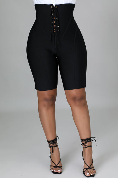 Corset Style High Waisted Shorts - SASHAY COUTURE BOUTIQUE Bottoms