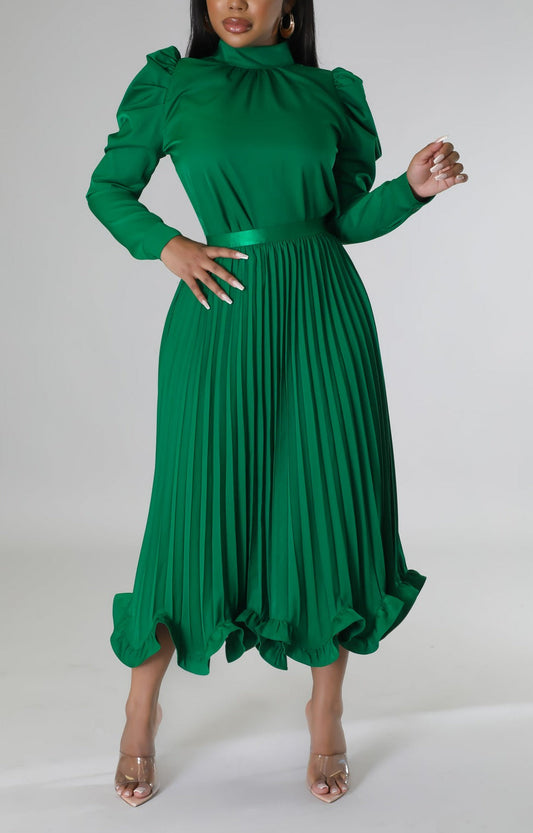 Blouse and Pleated Skirt Set - SASHAY COUTURE BOUTIQUE Two Piece