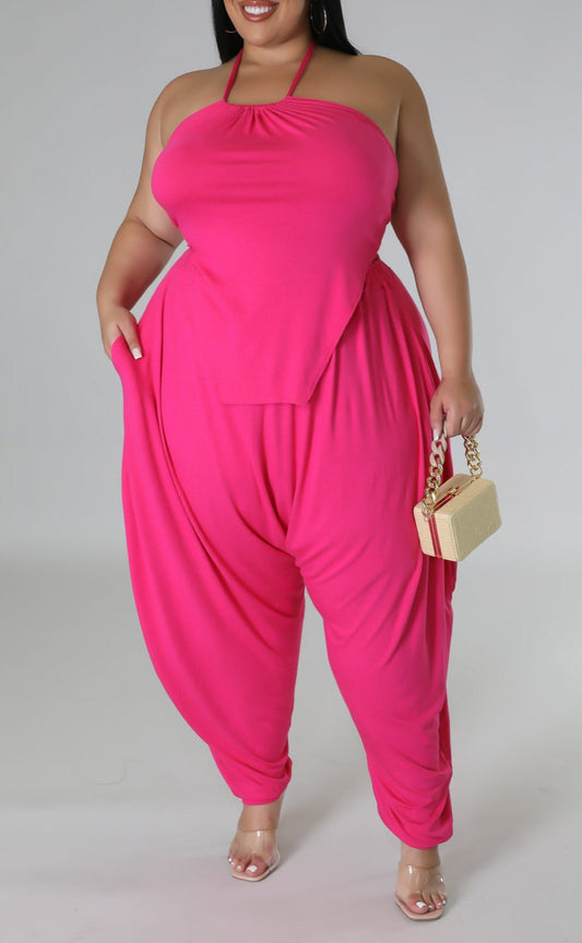 Exaggerated Pants Set (Curvy) - SASHAY COUTURE BOUTIQUE Two Piece