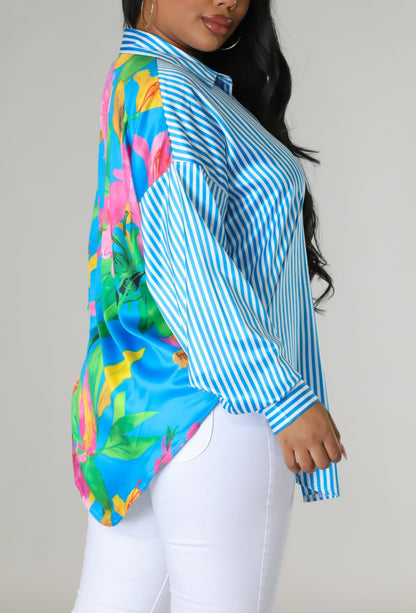 Split Designed Satin Blouse - SASHAY COUTURE BOUTIQUE Tops