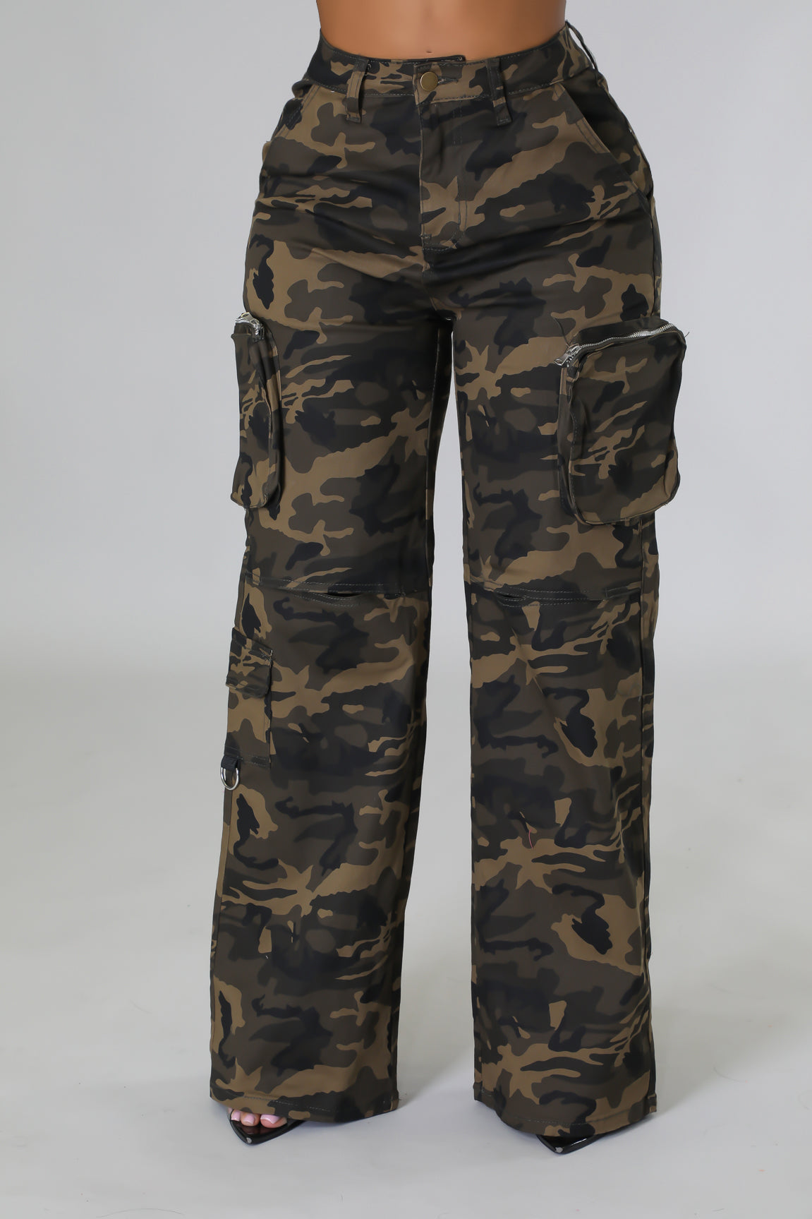 High waisted Cargo-style pants - SASHAY COUTURE BOUTIQUE Pants