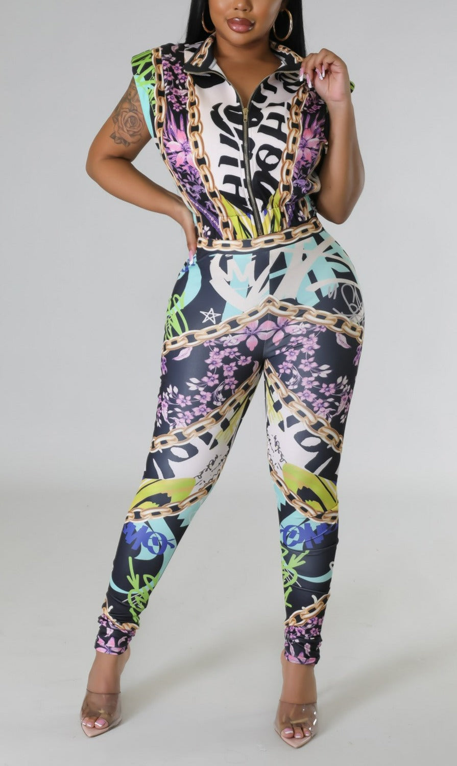 Cap Sleeve Jacket w/Leggings Set - SASHAY COUTURE BOUTIQUE Two Piece