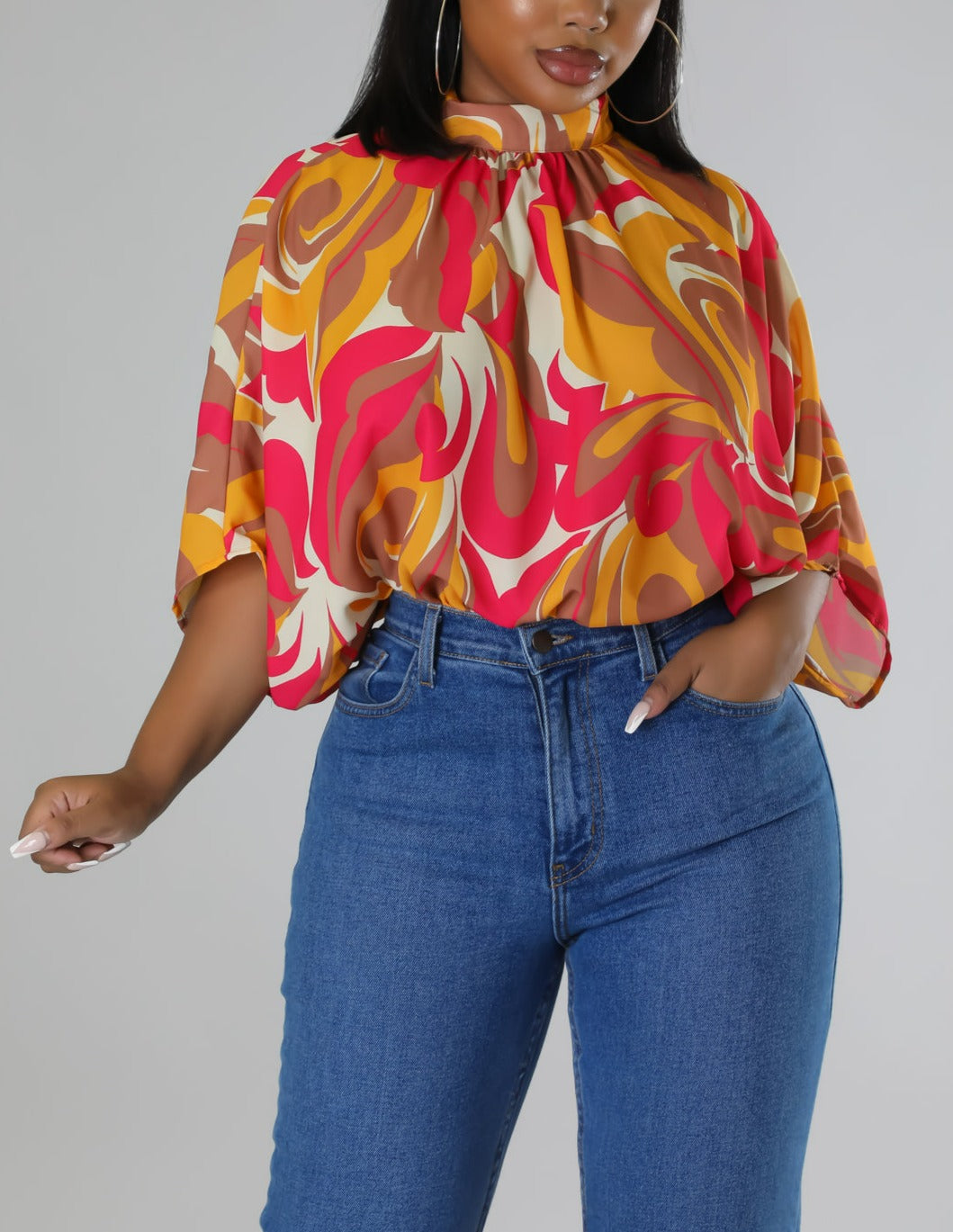 Chic Multi-color Blouse - SASHAY COUTURE BOUTIQUE Tops