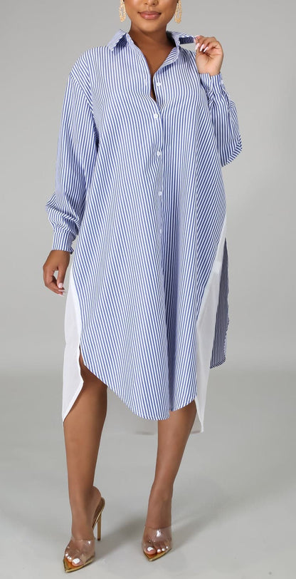 Layered Midi Shirt Dress - SASHAY COUTURE BOUTIQUE Dresses