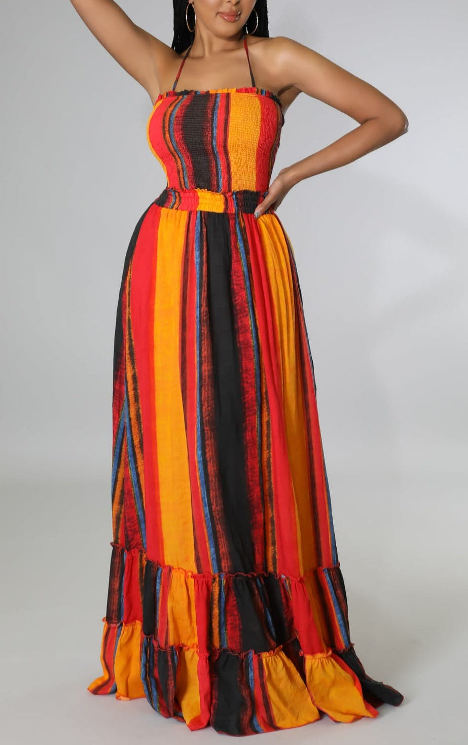 Bold Back Cutout Maxi in Tangerine - SASHAY COUTURE BOUTIQUE Dresses