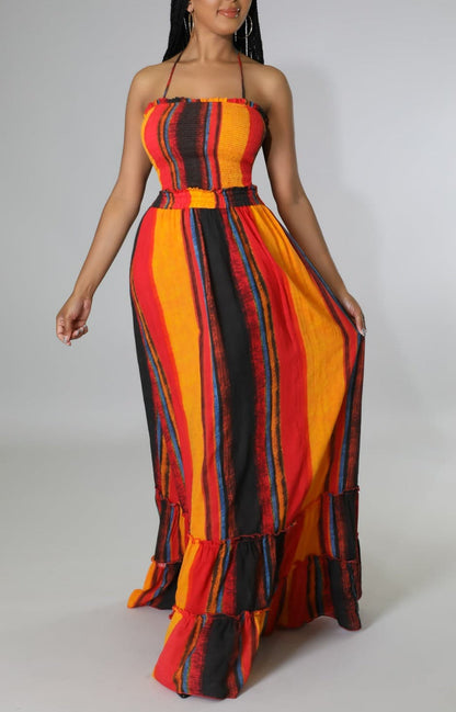 Bold Back Cutout Maxi in Tangerine - SASHAY COUTURE BOUTIQUE Dresses