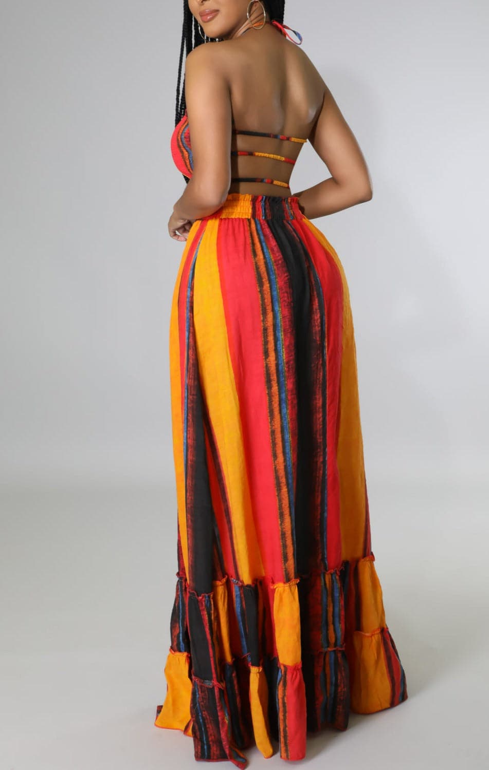 Bold Back Cutout Maxi in Tangerine - SASHAY COUTURE BOUTIQUE Dresses