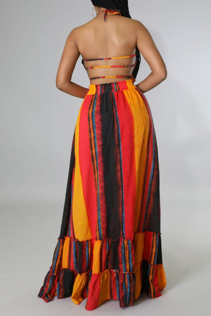 Bold Back Cutout Maxi in Tangerine - SASHAY COUTURE BOUTIQUE Dresses