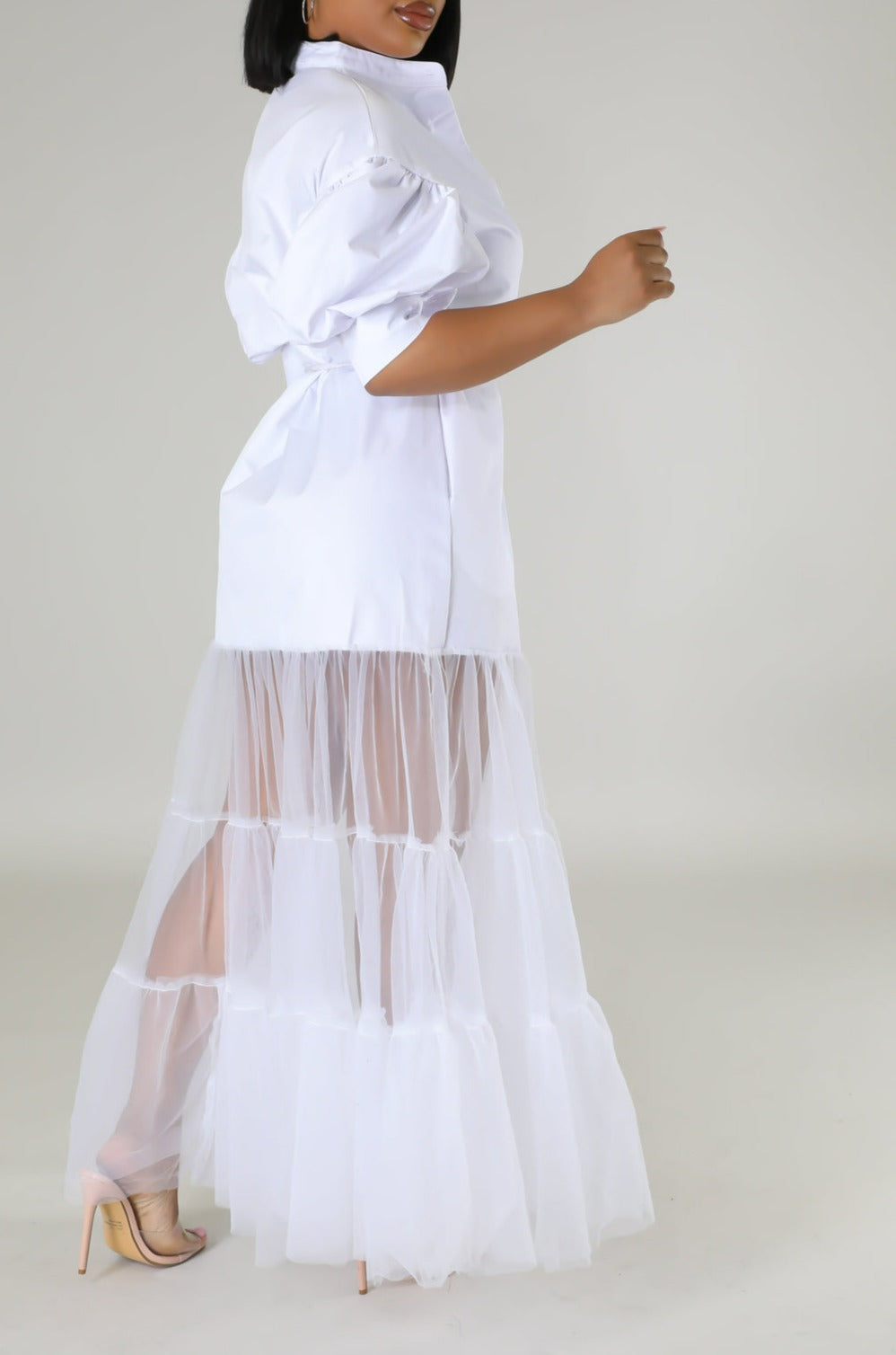 Tunic Illusion Dress with Tulle - SASHAY COUTURE BOUTIQUE Dresses