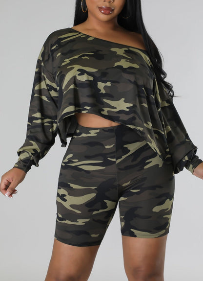 Camo Short Set - SASHAY COUTURE BOUTIQUE Two Piece