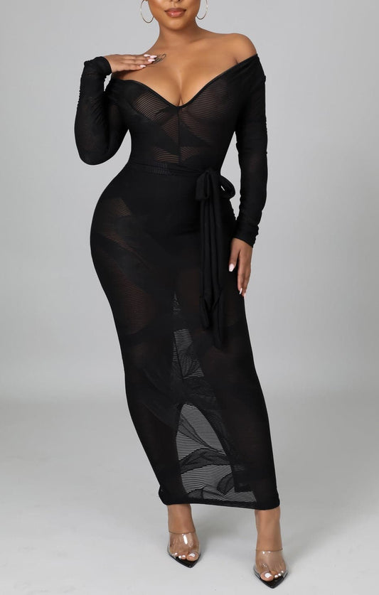 Sheer Peek-A-Boo Dress - SASHAY COUTURE BOUTIQUE Dresses