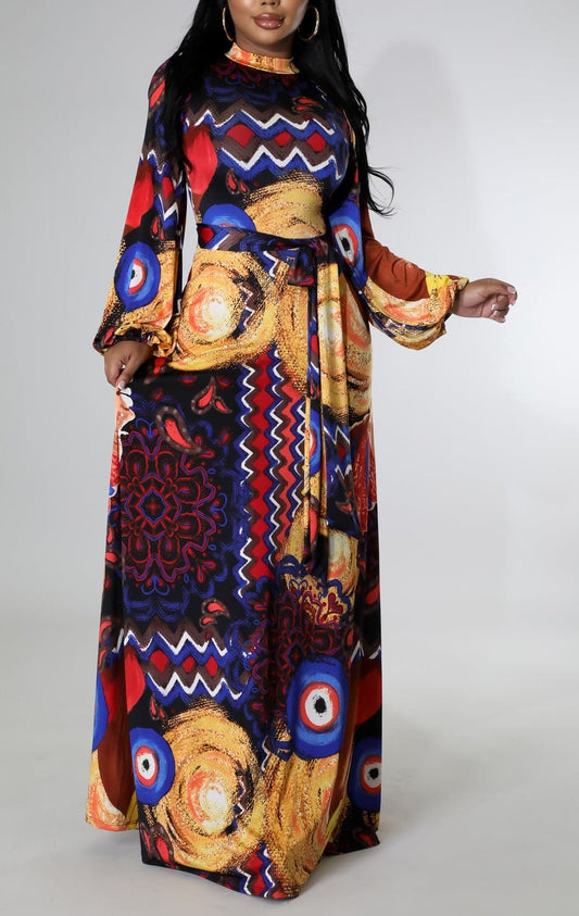 Afrocentric Printed Maxi - SASHAY COUTURE BOUTIQUE Dresses