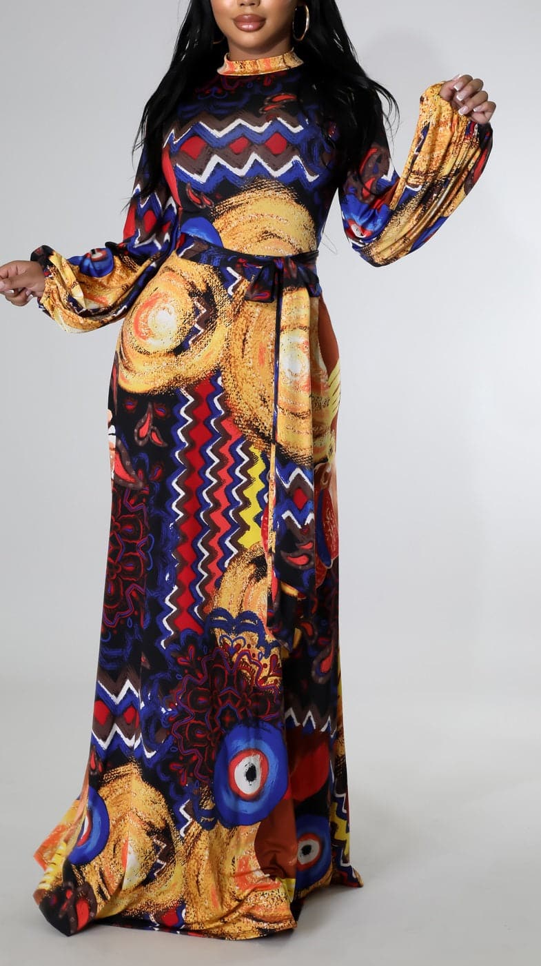 Afrocentric Printed Maxi - SASHAY COUTURE BOUTIQUE Dresses