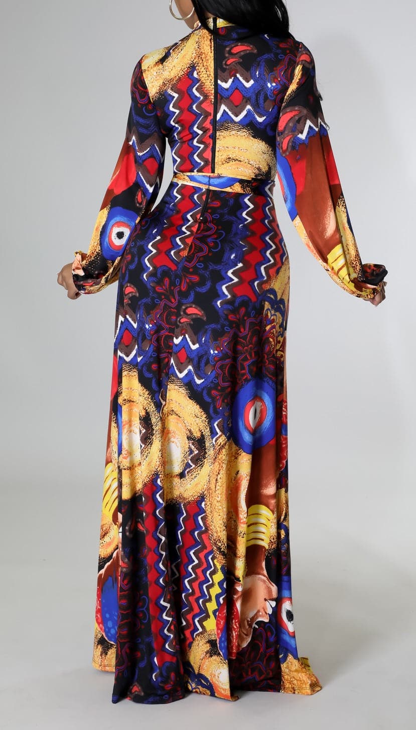 Afrocentric Printed Maxi - SASHAY COUTURE BOUTIQUE Dresses