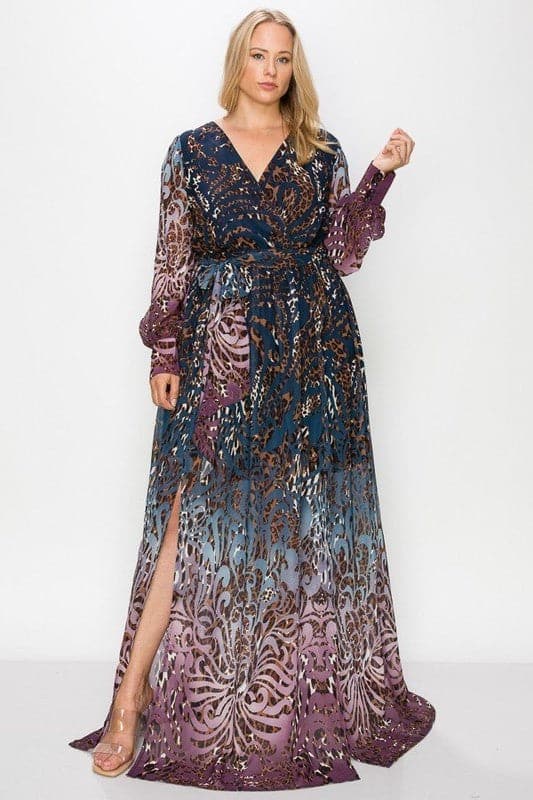 Multi Color Maxi Dress (Curvy) - SASHAY COUTURE BOUTIQUE Dresses