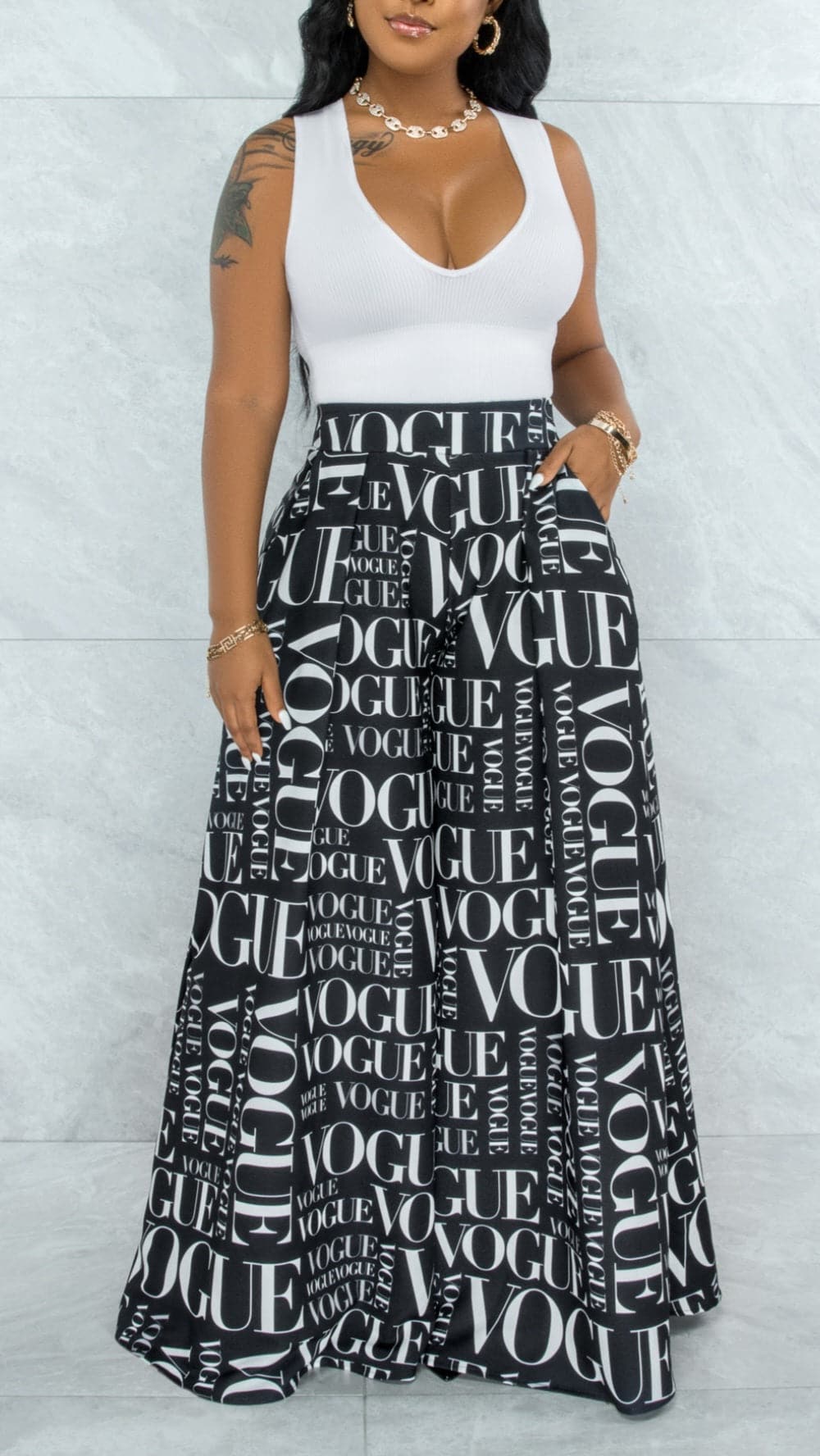 Palazzo Skirt Pants Vogue - SASHAY COUTURE BOUTIQUE