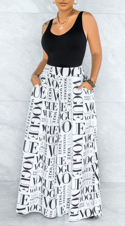 Palazzo Skirt Pants Vogue - SASHAY COUTURE BOUTIQUE