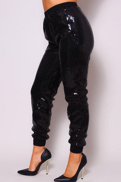 Holiday Sequins Joggers (LIMITED QUANTITY) - SASHAY COUTURE BOUTIQUE Bottoms