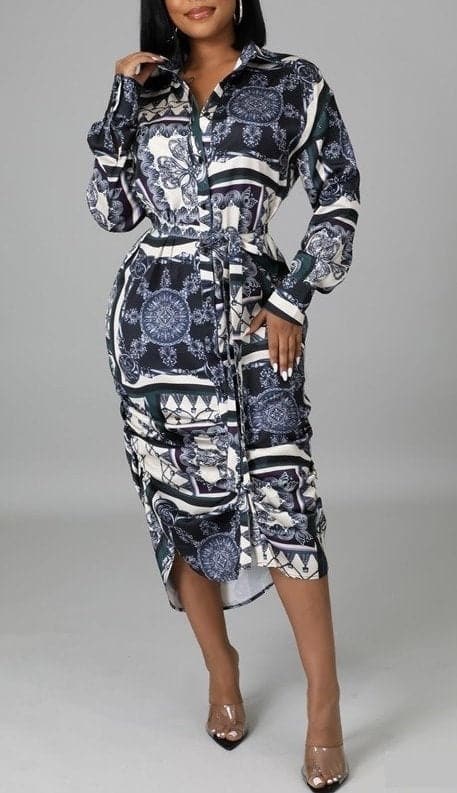 Button Down Midi Dress - SASHAY COUTURE BOUTIQUE Dresses