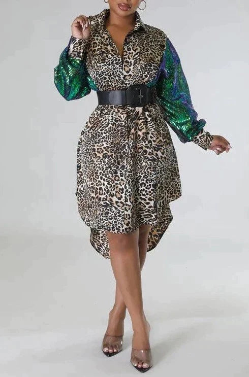 Sequins Detail Tunic Dress - SASHAY COUTURE BOUTIQUE Dresses