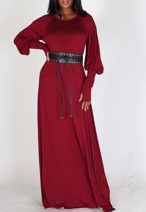 Bubble Sleeve Maxi Dress - SASHAY COUTURE BOUTIQUE Dresses